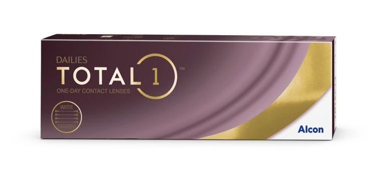 Box of DAILIES TOTAL1 contact lenses