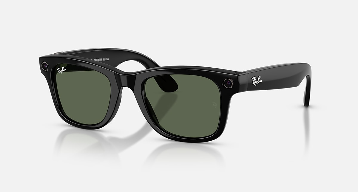 Ray-Ban Meta Wayfarer Gen 2 AI glasses showing the built-in camera lens